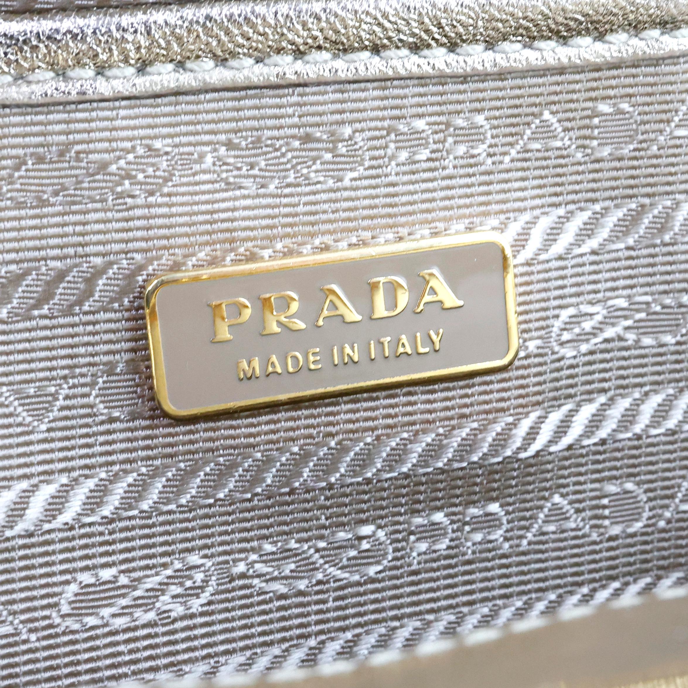 Prada Mini Matelasse Gold leather Bag For Sale 2