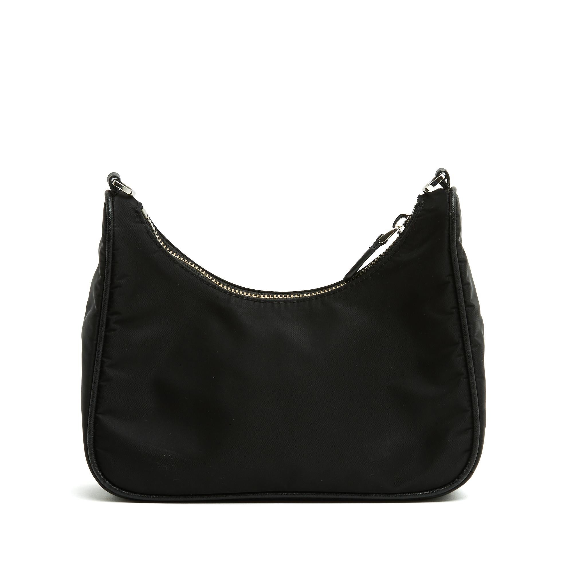 Women's or Men's Prada Mini Sac Re Edition 2005 Black Re Nylon Mini Shoulder Bag For Sale