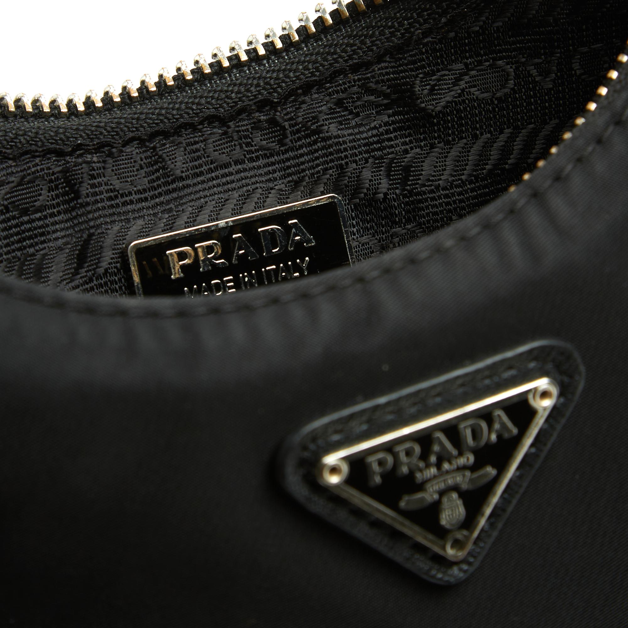 Prada Mini Sac Re Edition 2005 Black Re Nylon Mini Shoulder Bag For Sale 4