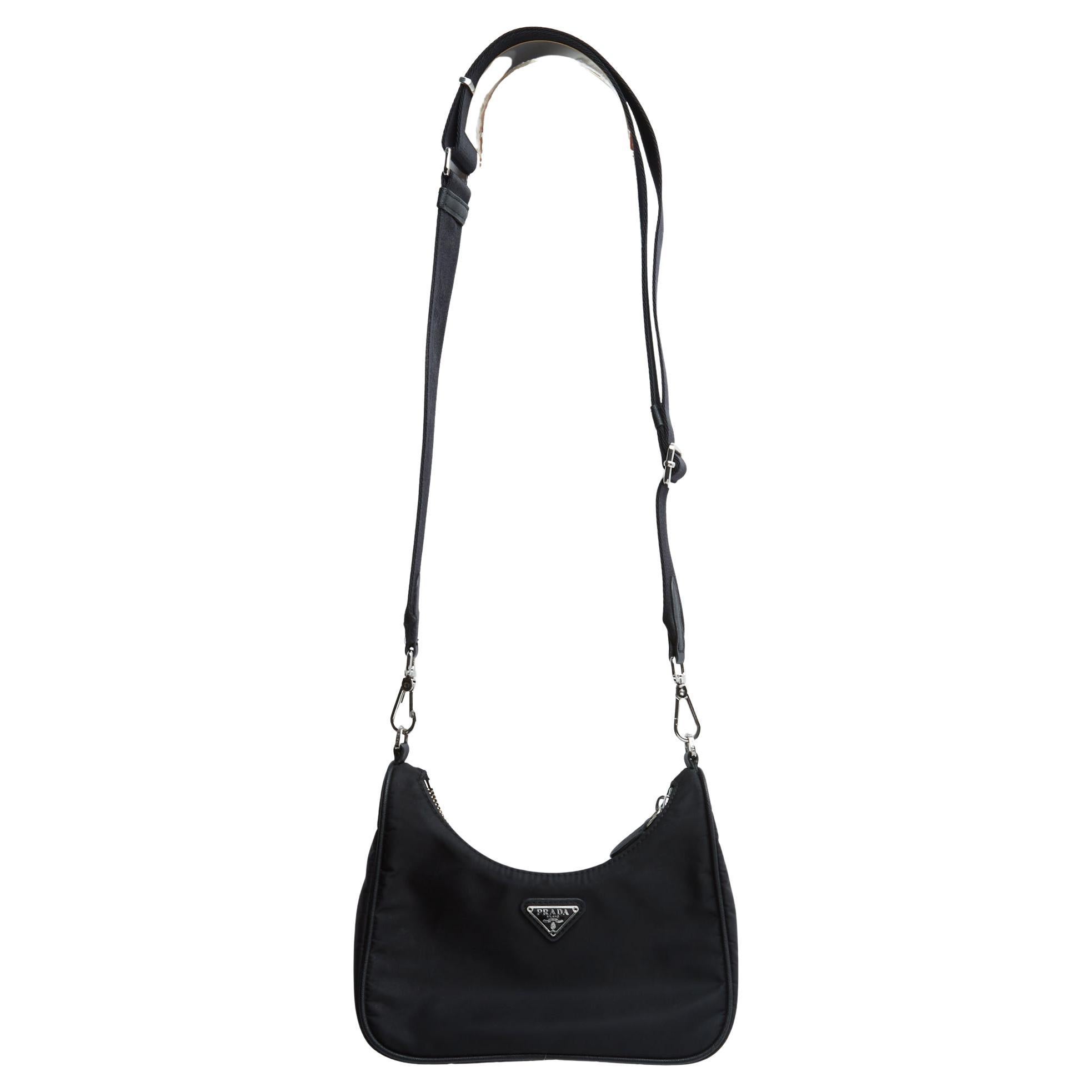 Prada Mini Sac Re Edition 2005 Black Re Nylon Mini Shoulder Bag For Sale