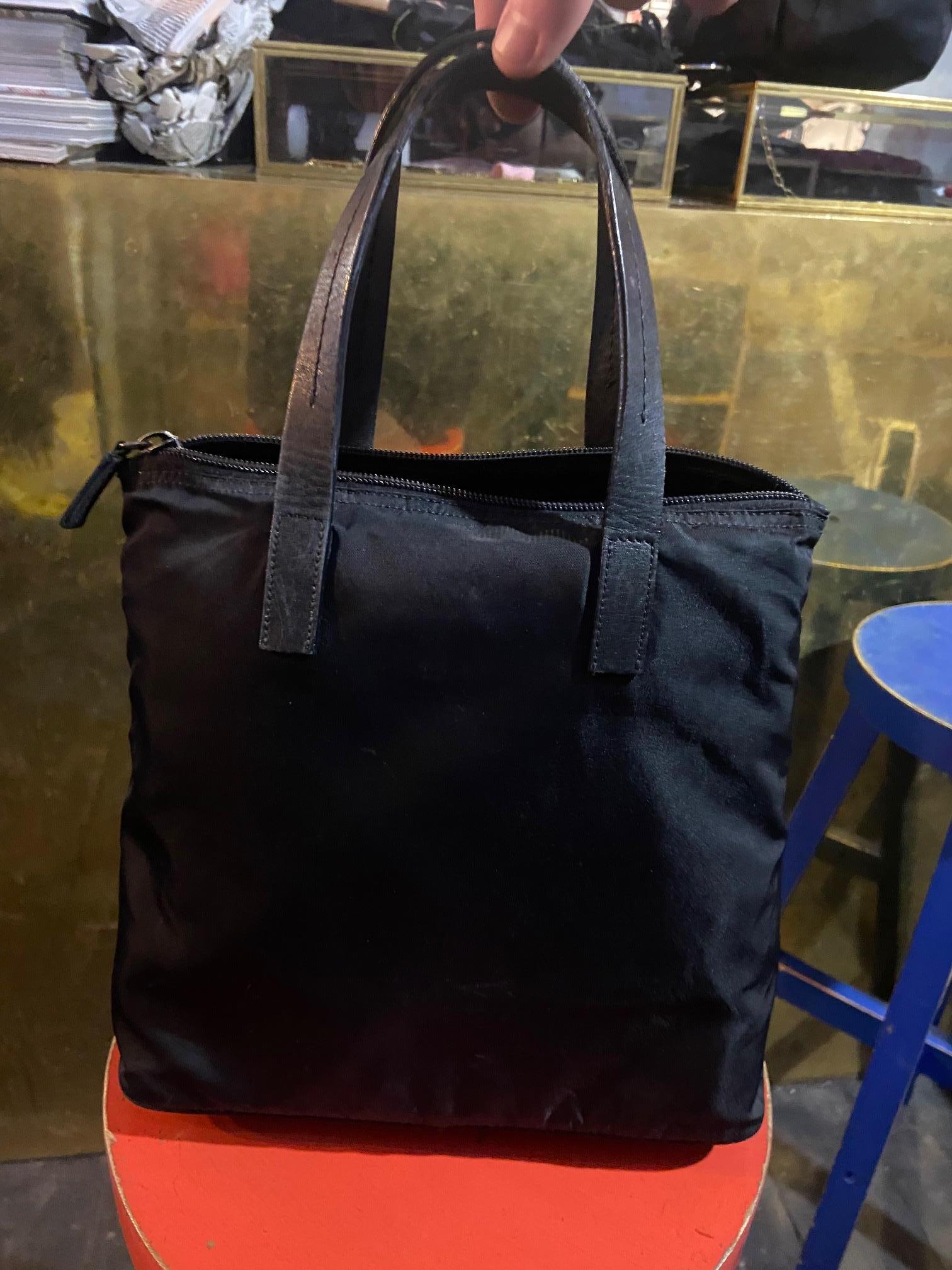 Black Prada Mini Tote Bag For Sale
