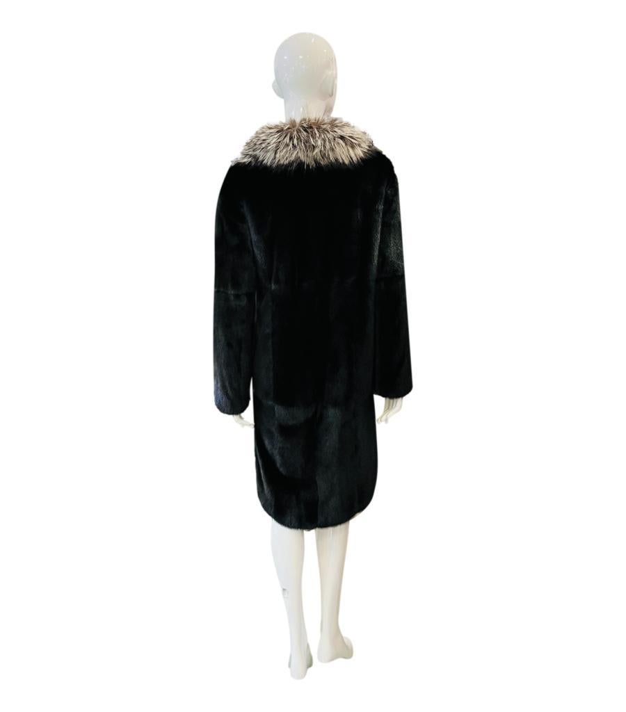 Women's Prada Mink Fur Coat With Fox Collar. For Sale