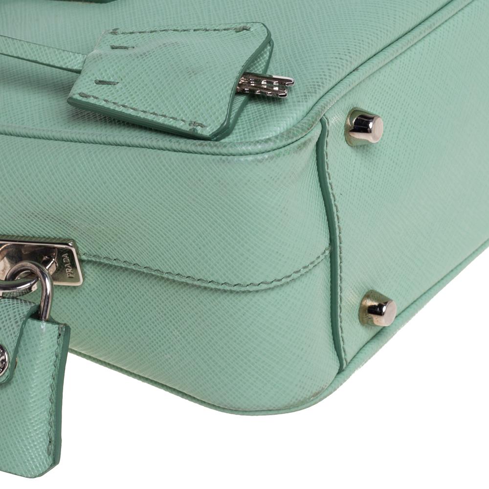 Gray Prada Mint Green Leather Camera Crossbody Bag