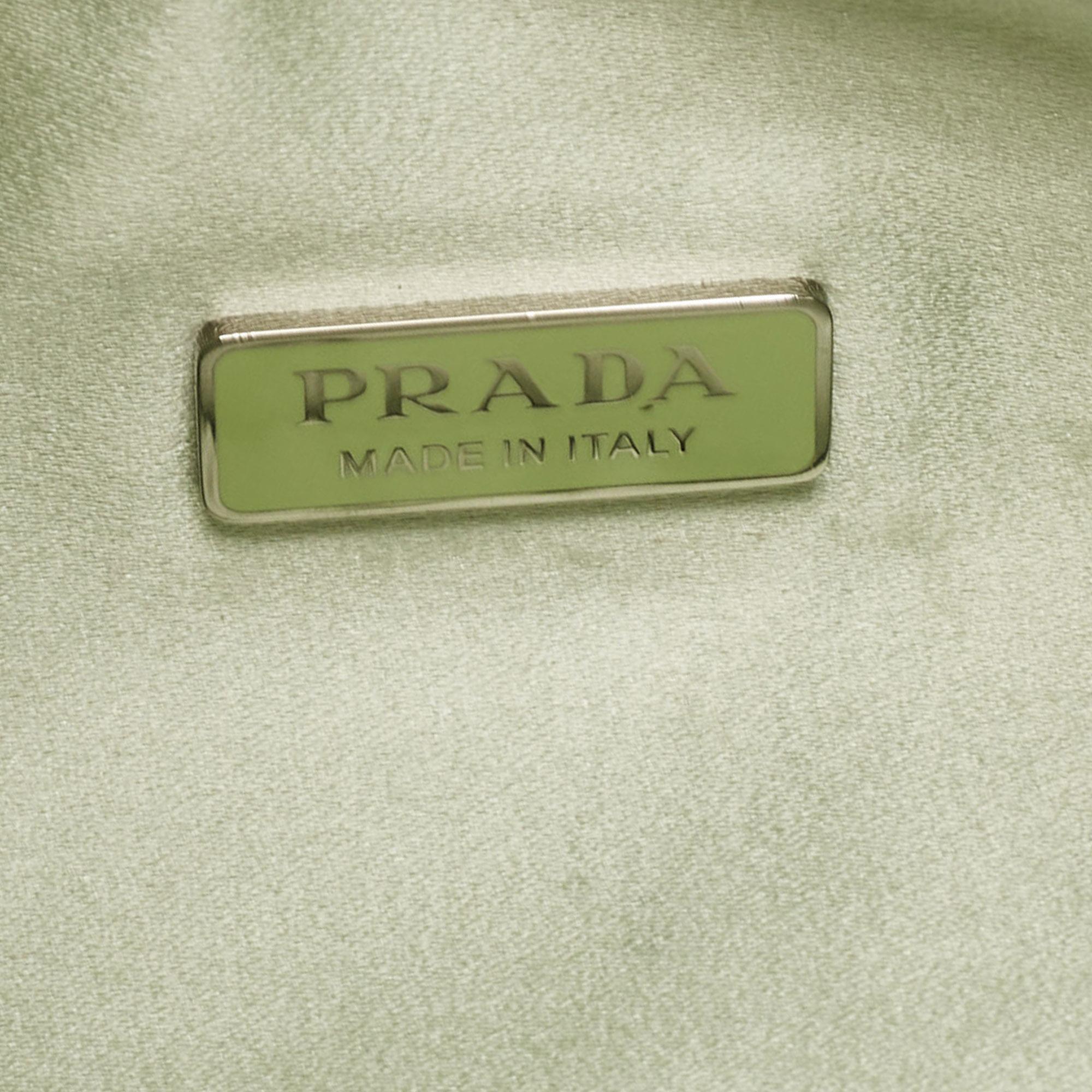 Prada Mint Green Satin Mini Crystal Studded Re-Edition 2000 Shoulder Bag 5