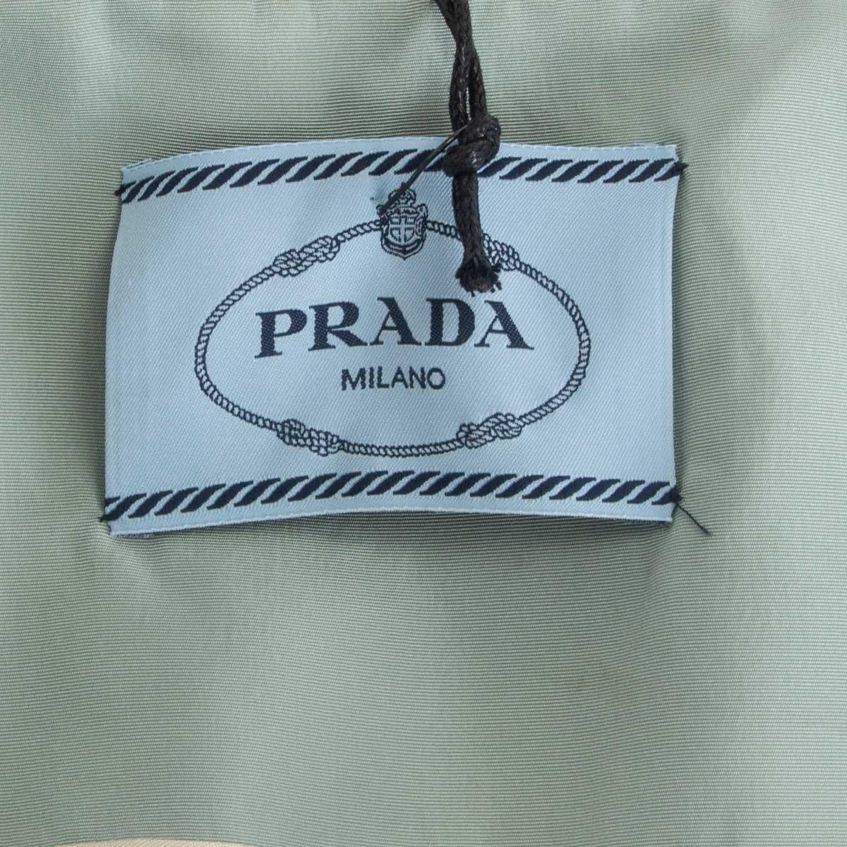 PRADA mint green silk FLOWER BEADED Jacket 44 L For Sale 1
