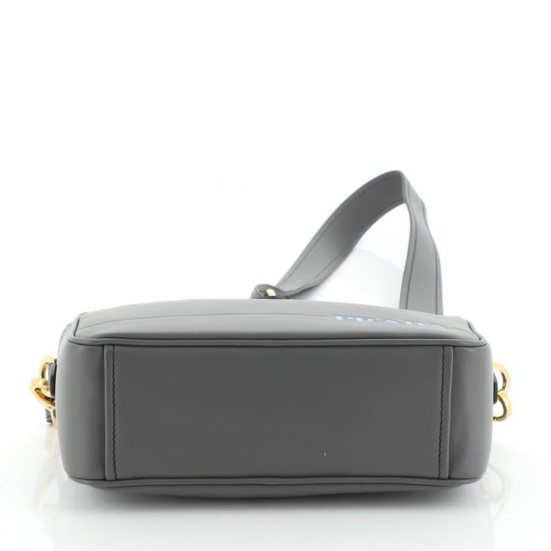 Gray Prada Mirage Crossbody Bag Leather Small