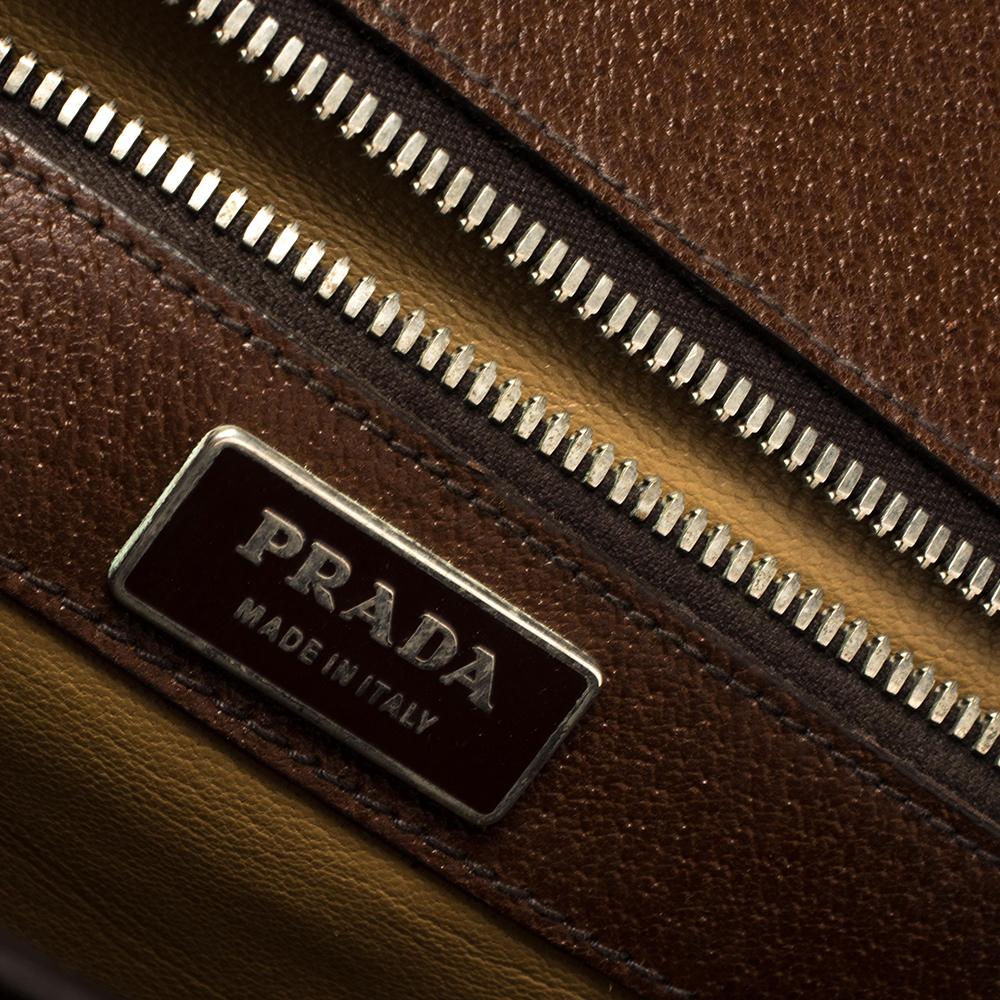 Men's Prada Mocha Brown Leather Work Briefcase