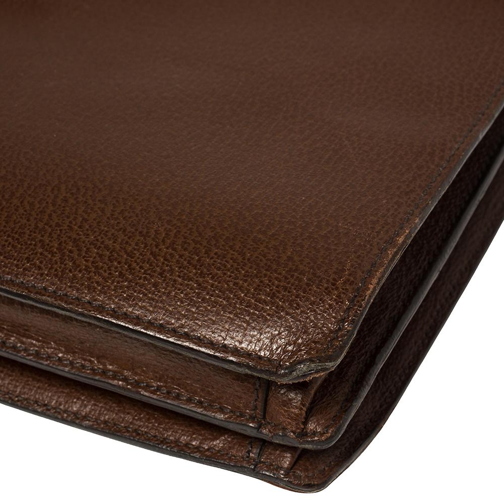 Prada Mocha Brown Leather Work Briefcase 2