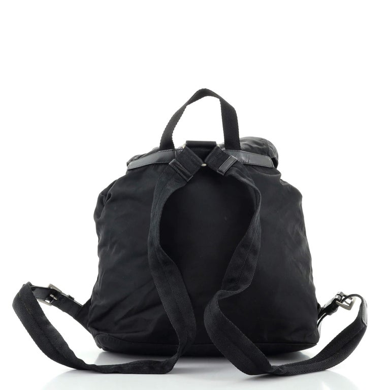 Prada Model: Vela Double Front Pocket Backpack Tessuto with Saffiano ...