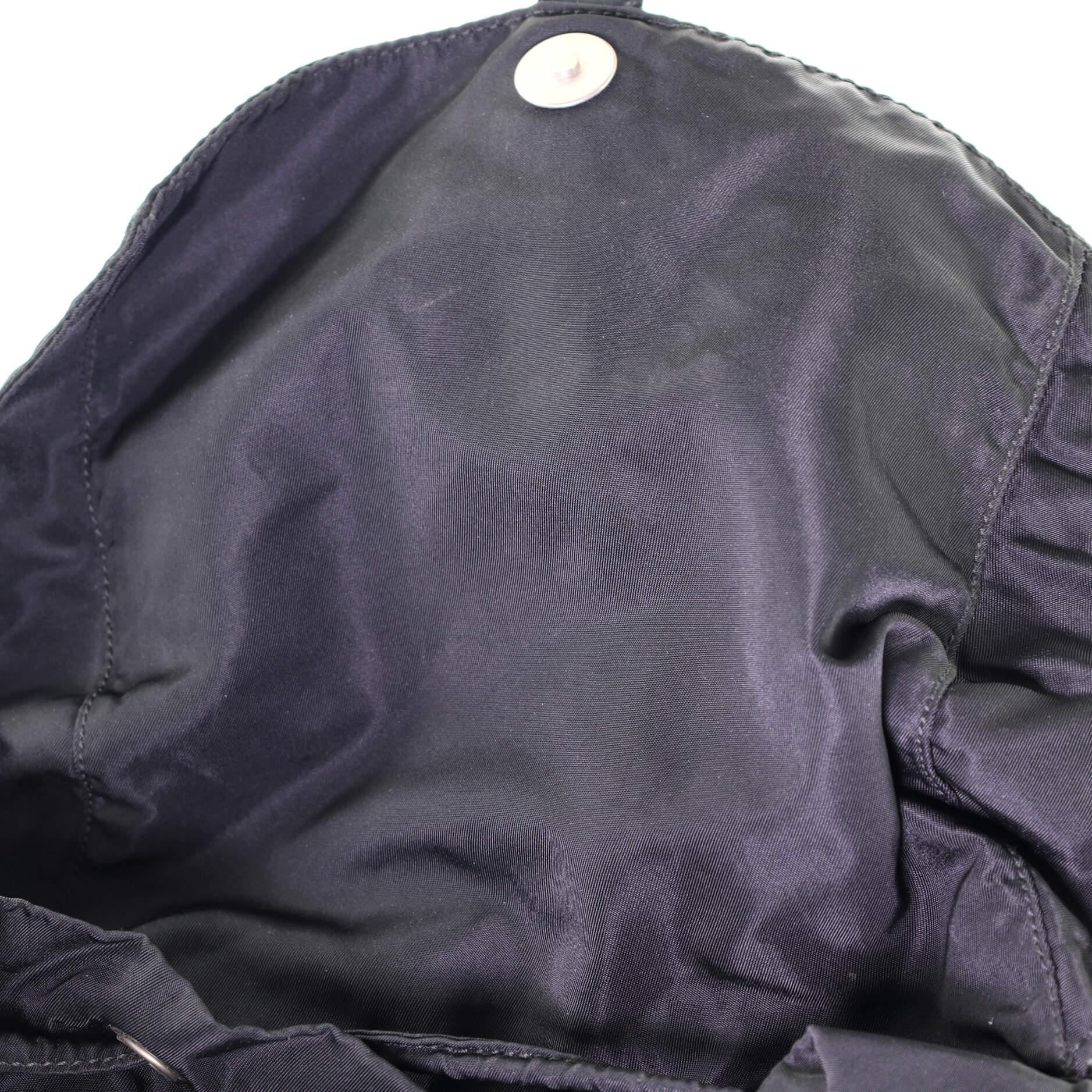 Prada Vela Double Front Pocket Backpack Tessuto with Saffiano Leather Medium 2