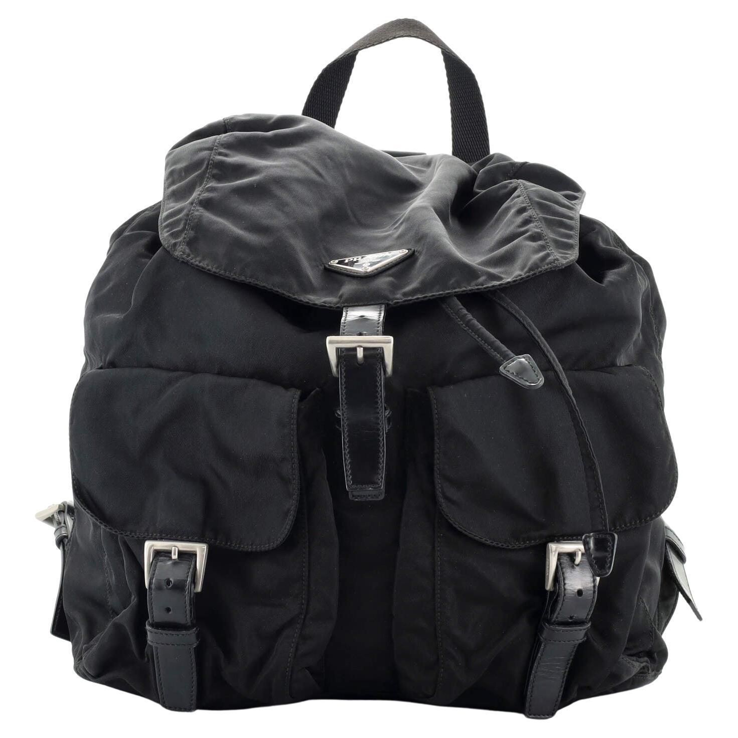 Prada Black Nylon Double Pocket Backpack B2811 For Sale at 1stDibs ...