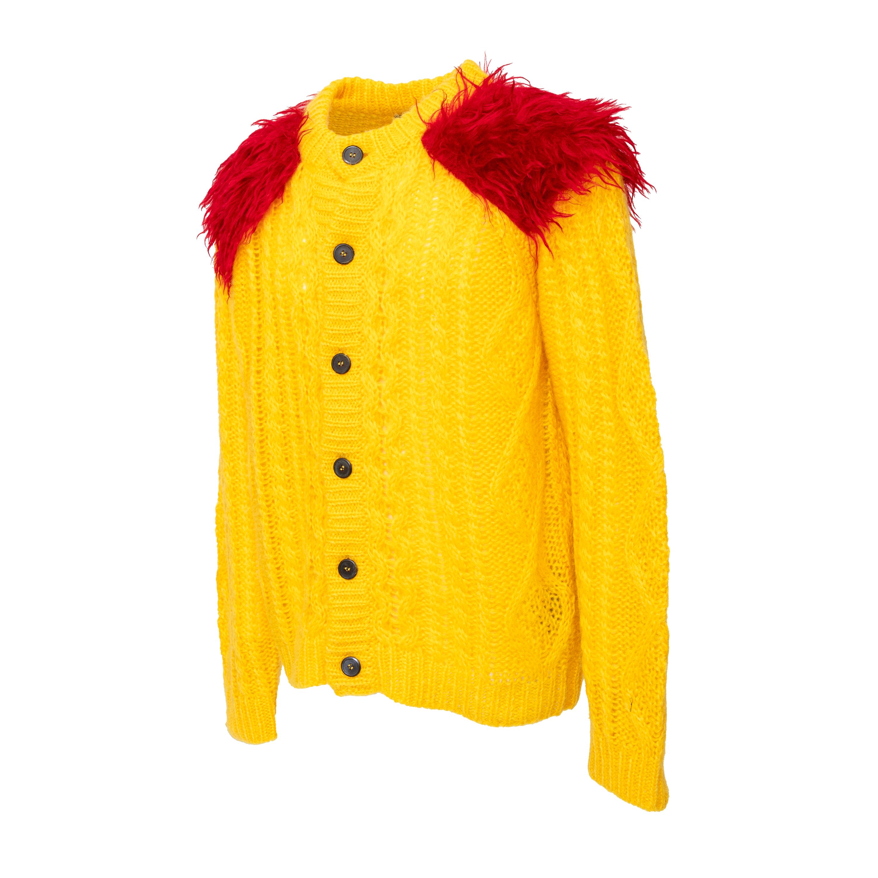 Women's or Men's Prada Mohair Cardigan with Fur - '10s For Sale