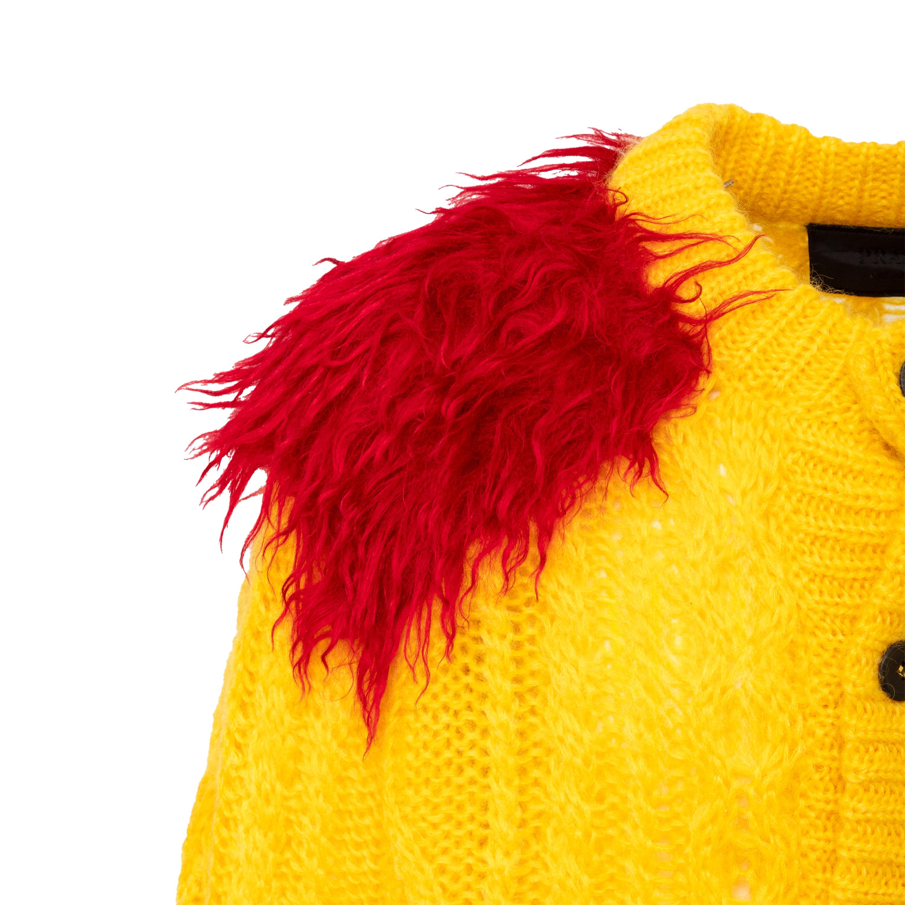 Prada Mohair Cardigan with Fur - '10s For Sale 2