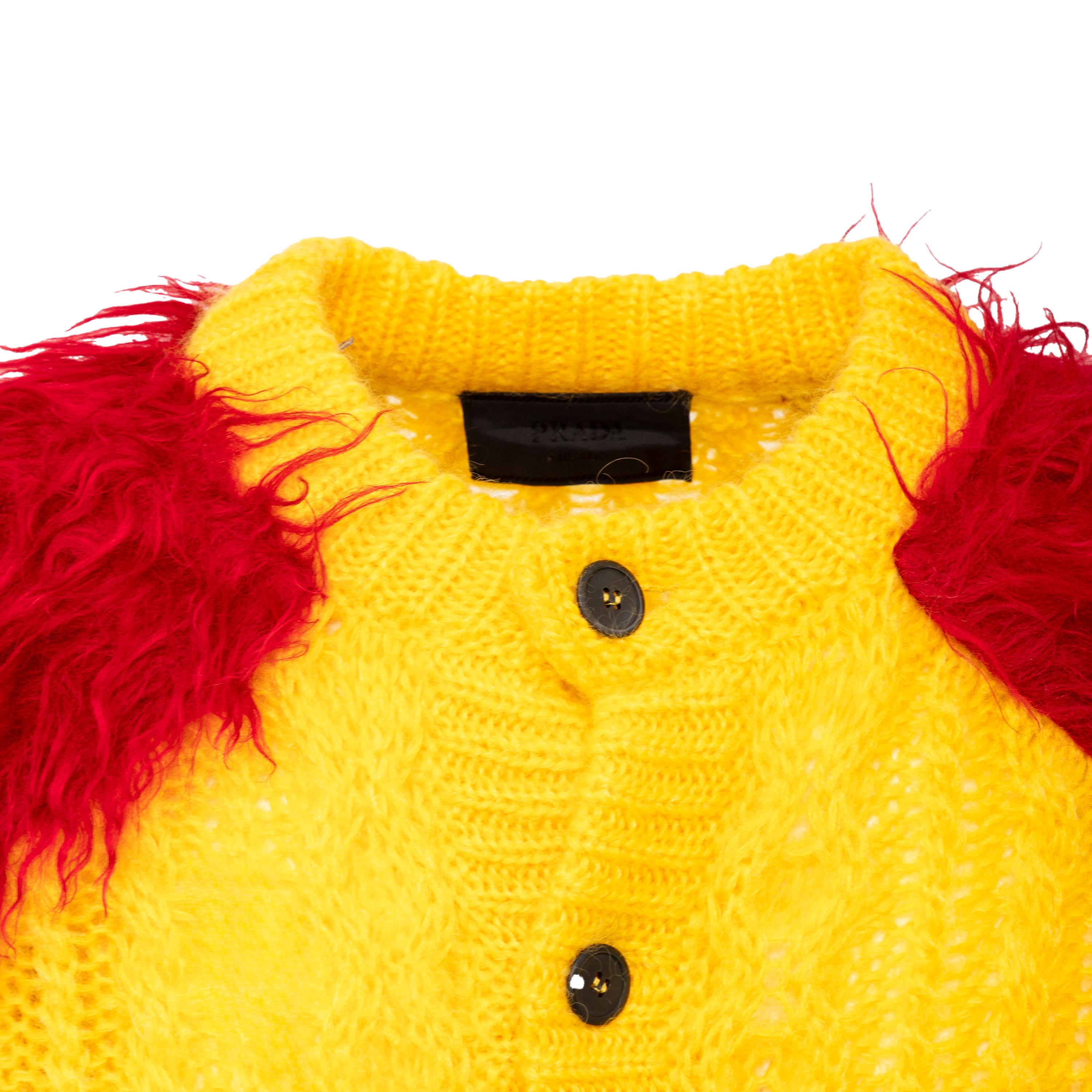 Prada Mohair Cardigan with Fur - '10s For Sale 3