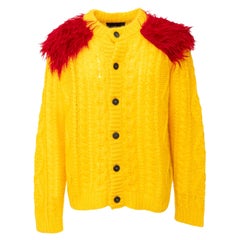 Prada Mohair-Strickjacke mit Pelz - '10er Jahre