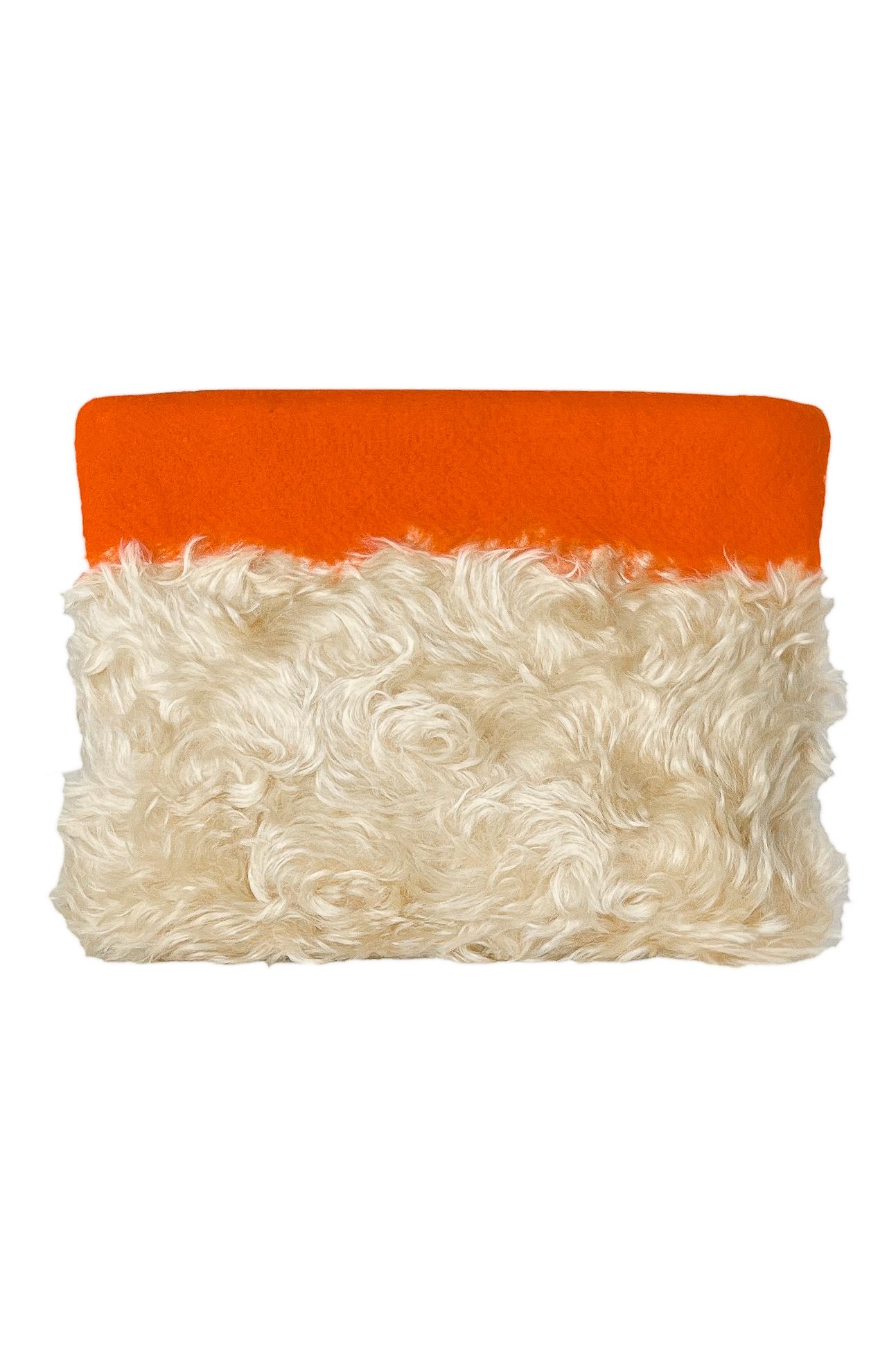 Prada Mohair Orange Clutch Bag 2007 For Sale 1