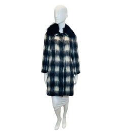 Prada Mohair & Wool Coat With Raccoon Fur Trim