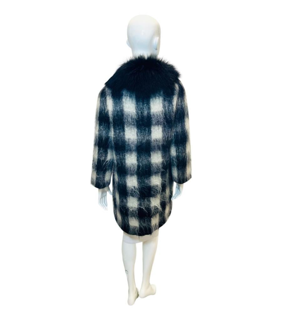 Women's Prada Mohair & Wool Coat With Raccoon Fur Trim For Sale