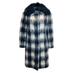 Prada Mohair & Wool Coat With Raccoon Fur Trim