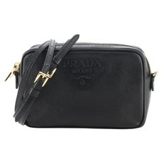 Prada Monochrome Camera Bag Saffiano Leather Small