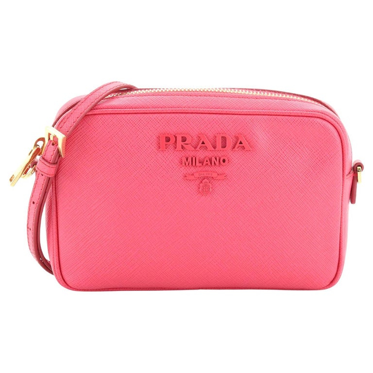 Prada Monochrome Camera Bag Saffiano Leather Small For Sale at 1stDibs