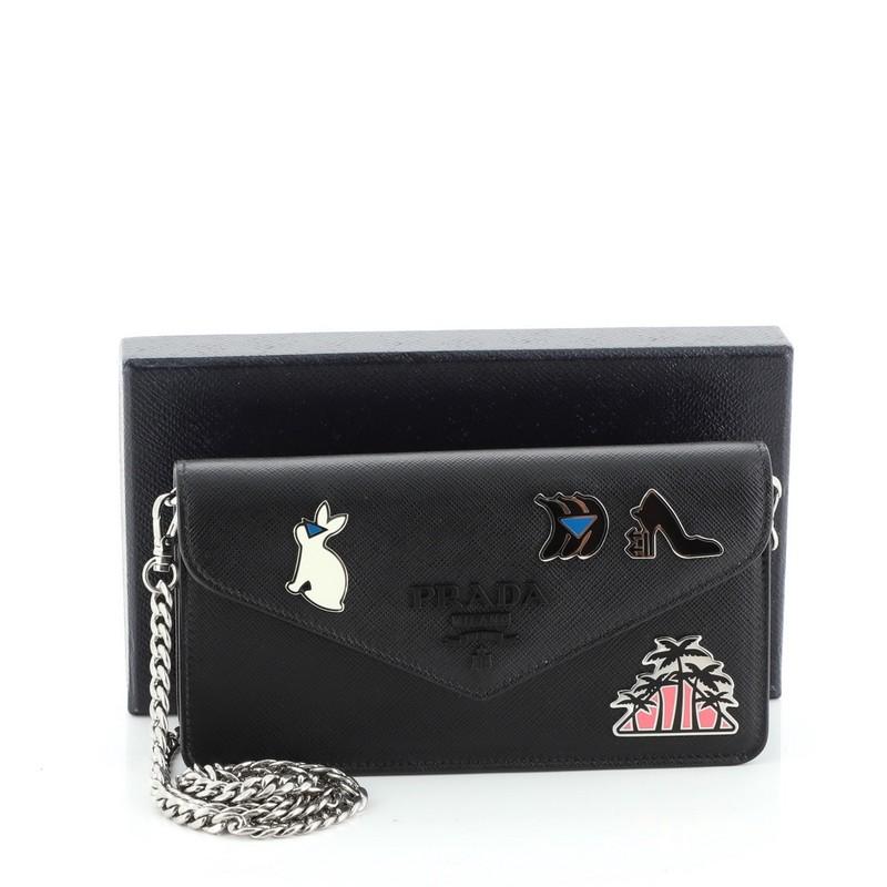 Prada monochrome saffiano leather chain shoulder bag 2025