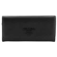 Prada Monochrome Continental Wallet Saffiano Leather Long