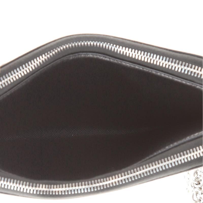 Women's or Men's Prada Monochrome Double Zip Wallet on Chain Crossbody Pin Embellished Saffiano