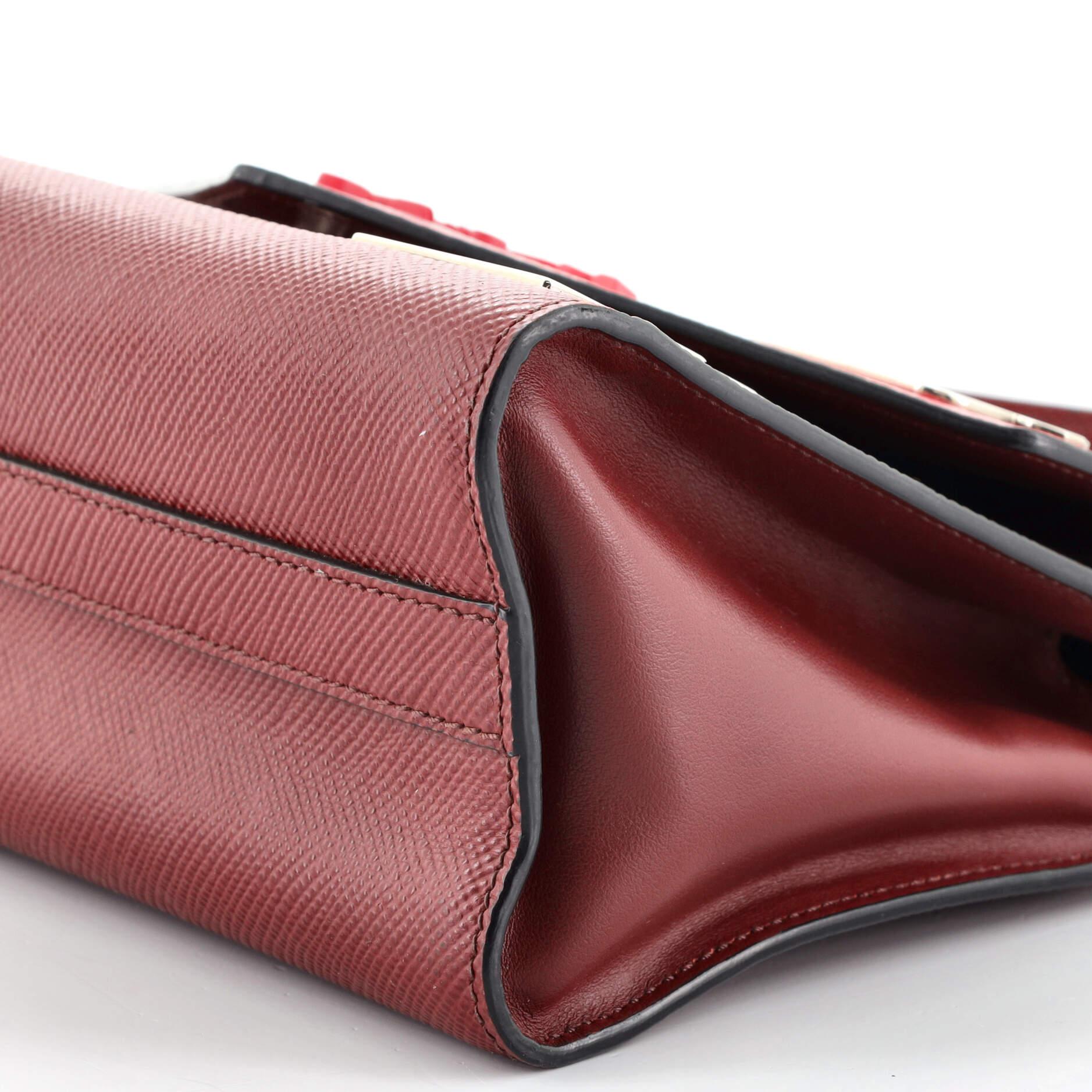 Women's or Men's Prada Monochrome Shoulder Bag Embellished Saffiano Leather Small