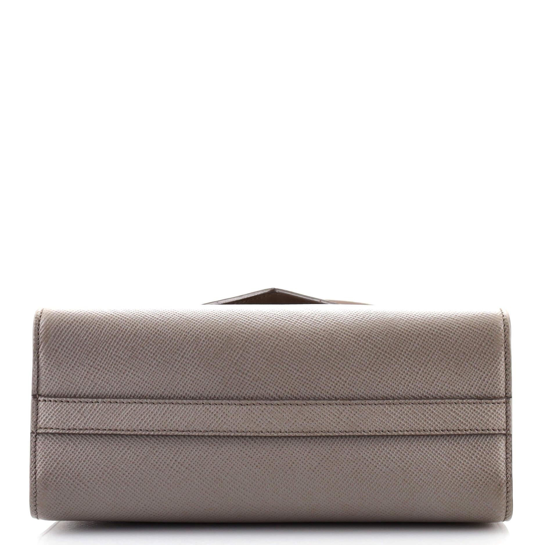 Gray Prada Monochrome Shoulder Bag Saffiano Leather Medium