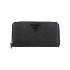 Prada Monochrome Zip Around Wallet Saffiano Leather