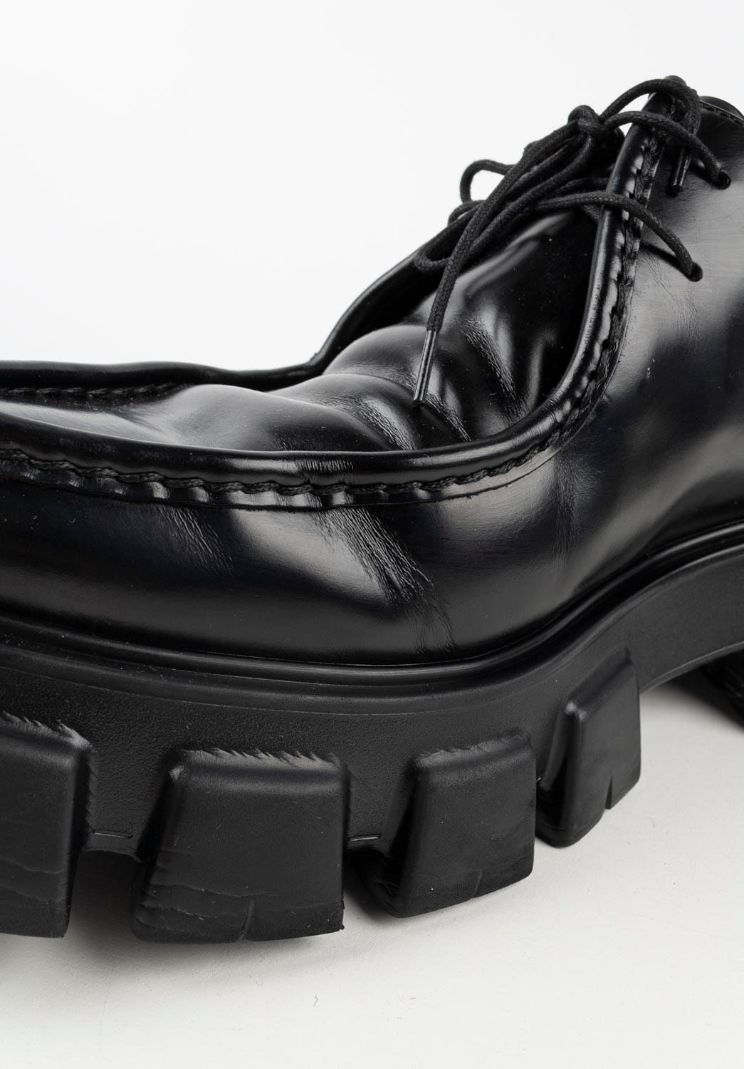 Prada Monolith Lace Up Shoes Men Boots Size UK10, USA11, EUR45, S820 For Sale 3