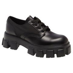 Prada Monolith Leather Lace-Up Derby Shoes (US 10)