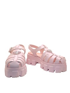 Prada Monolith Pink Rubber Cage Platform Sandals, Italy Size 37