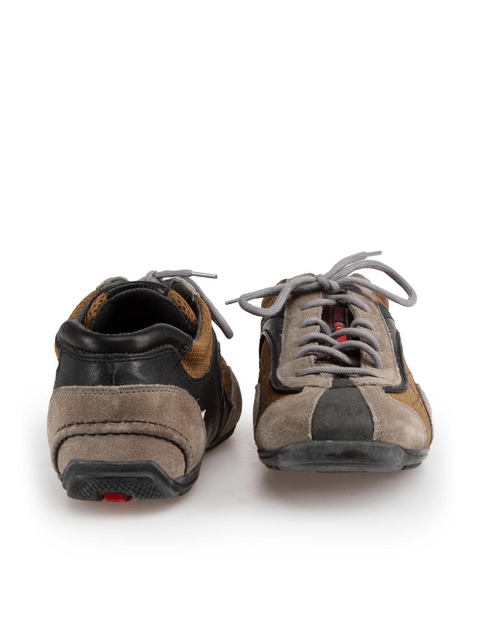 Prada Monte Carlo Suede Nylon Trainers Size UK 6 In Excellent Condition In London, GB