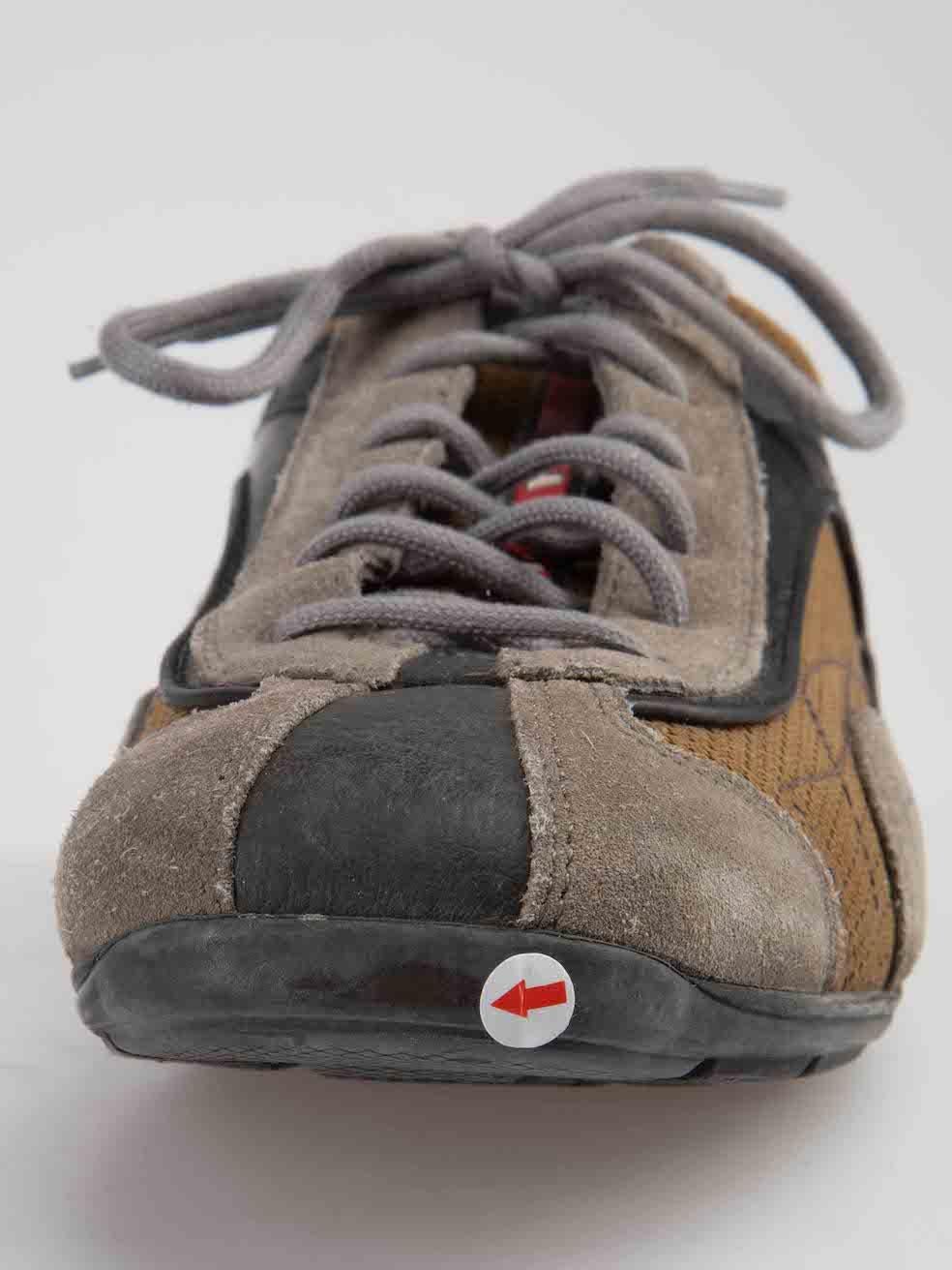 Prada Monte Carlo Suede Nylon Trainers Size UK 6 2