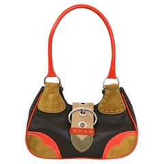 Used Prada Moon Suede Color Block Handbag