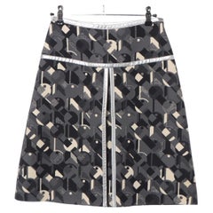 Prada Mosaik bedruckter Rock Schwarz x Grau