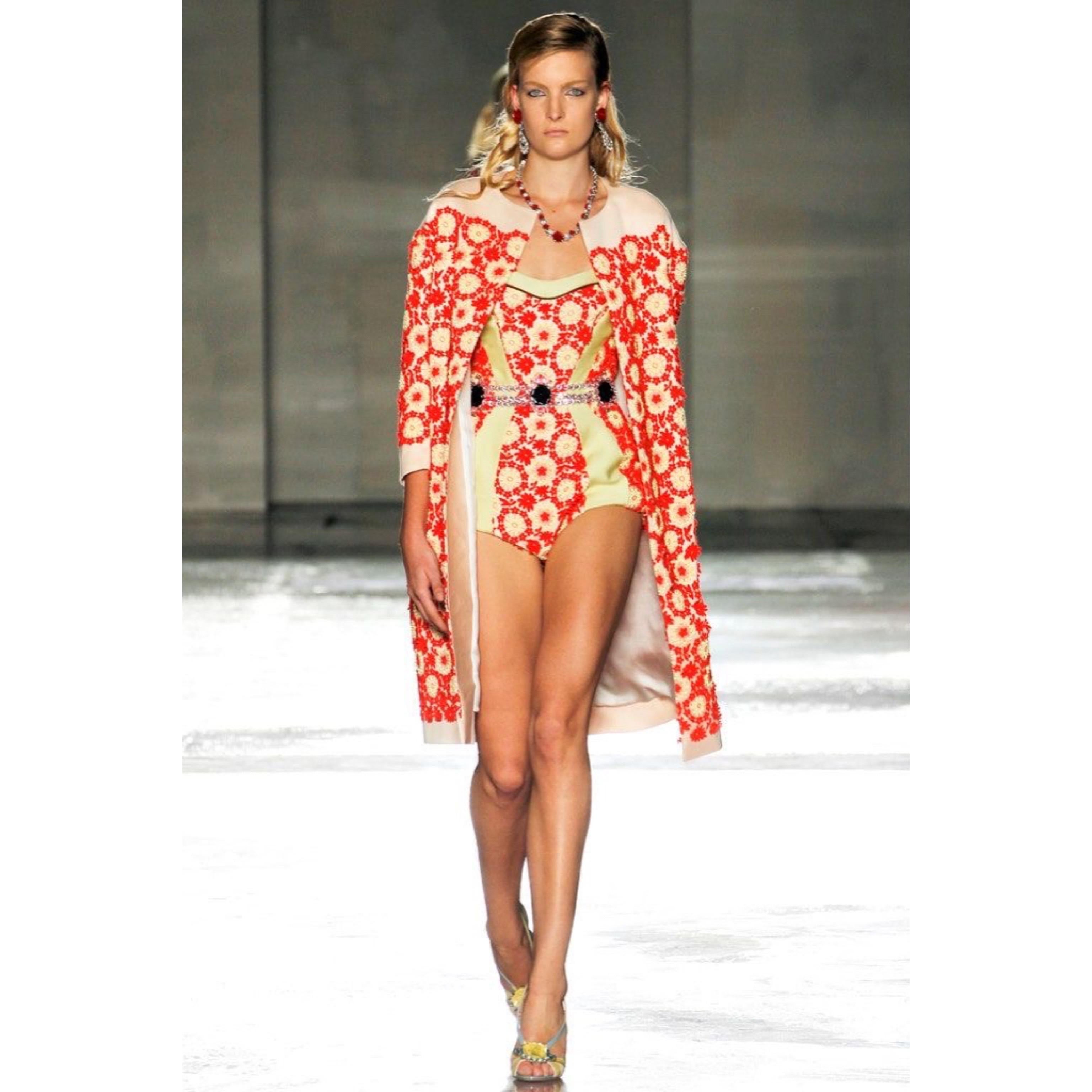 Prada Most Wanted Spring 2012 Floral Embroidered Pinup Bodysuit For Sale 9