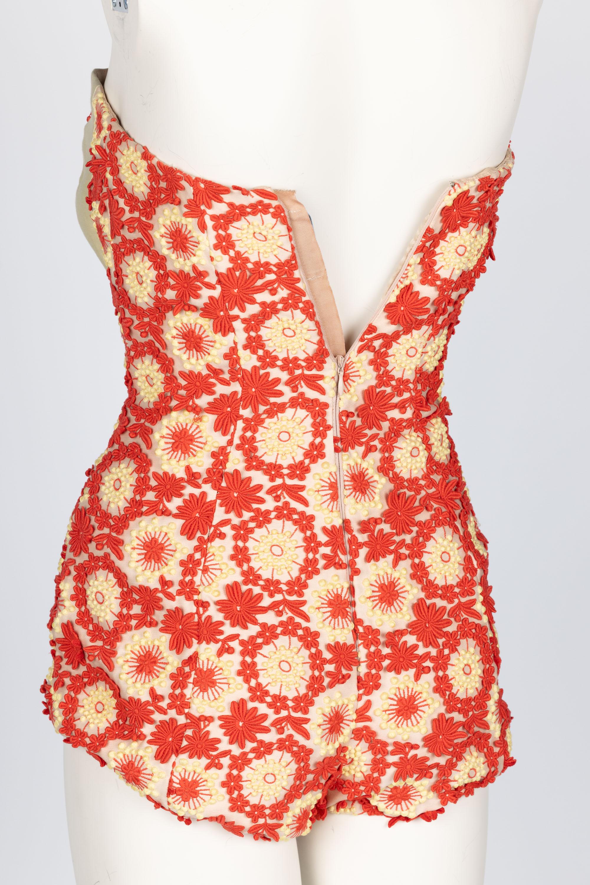 Prada Most Wanted Spring 2012 Floral Embroidered Pinup Bodysuit For Sale 1
