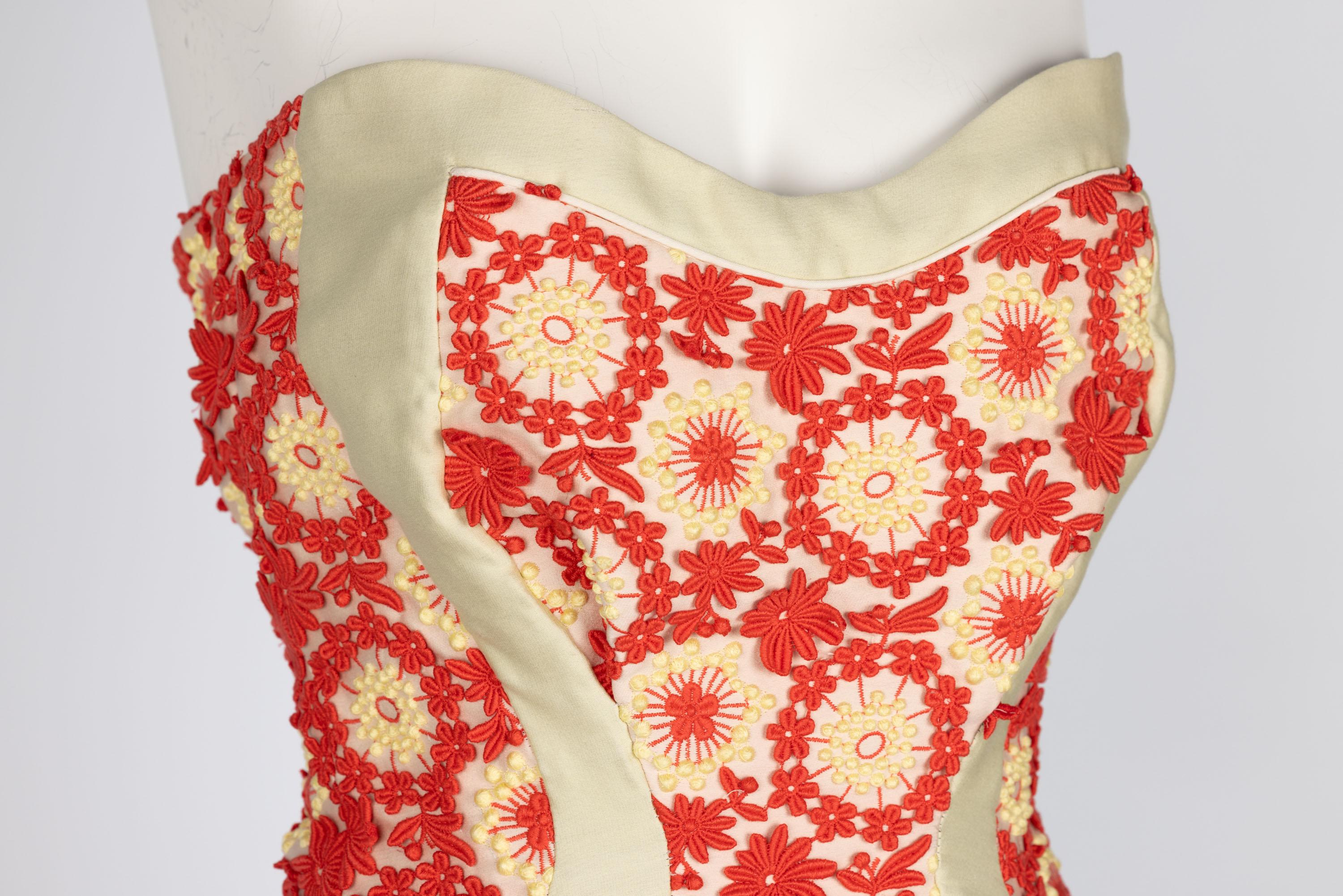 Prada Most Wanted Spring 2012 Floral Embroidered Pinup Bodysuit For Sale 5