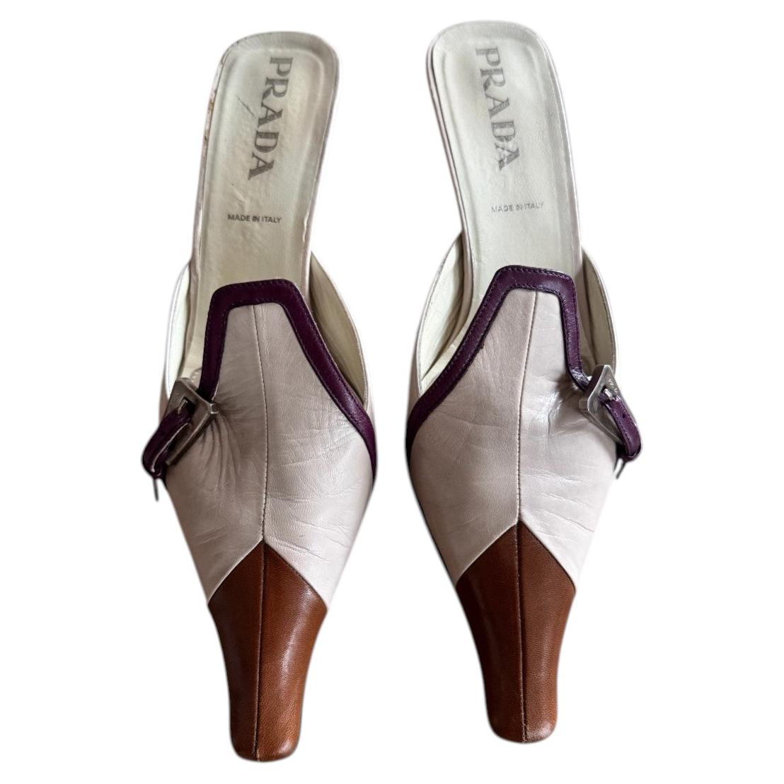 PRADA Mule in three-tone in nappa leather by Miuccia Prada from 2000s size 40