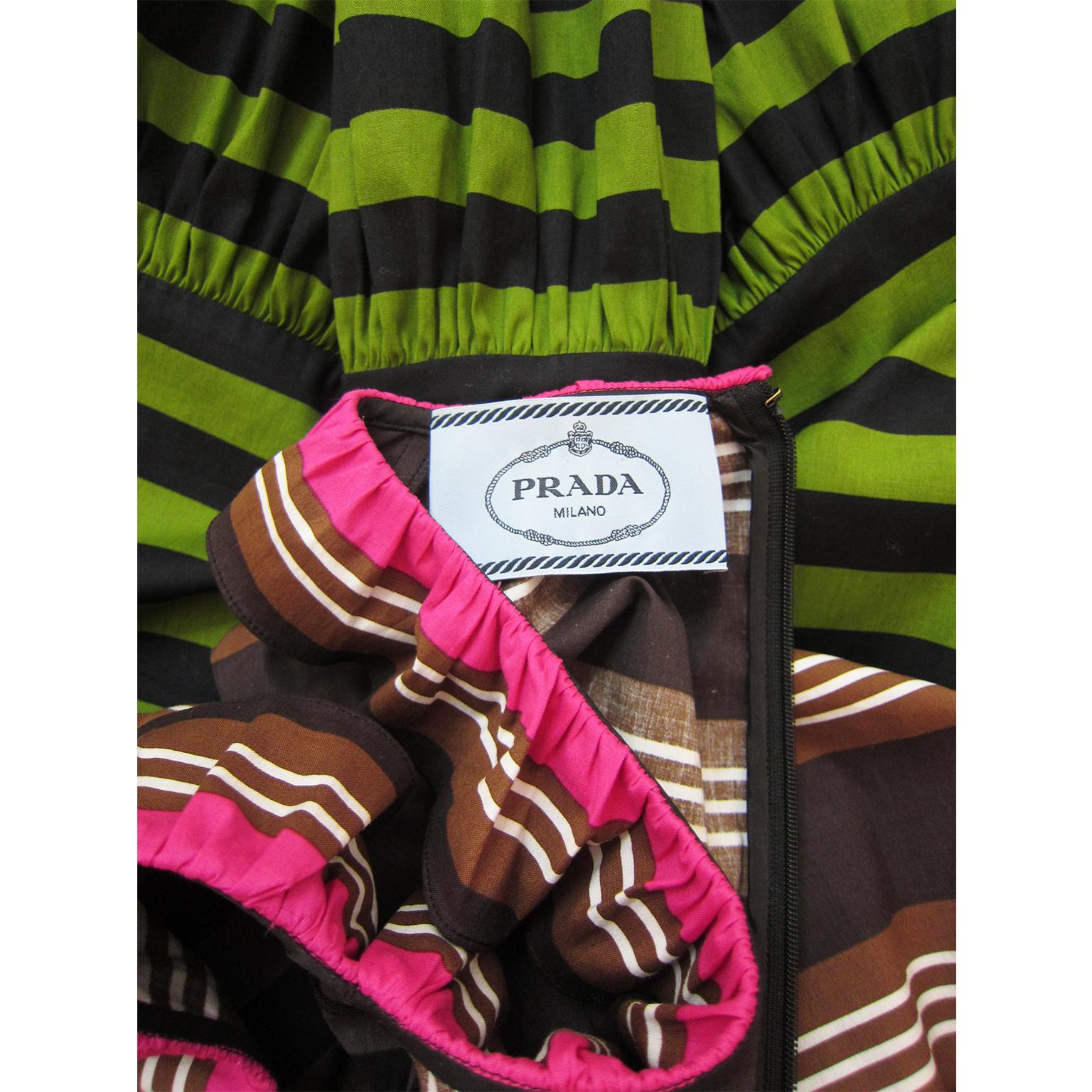 Prada Multi Colour Stripe Dress ss 2011 In Good Condition In Berlin, DE