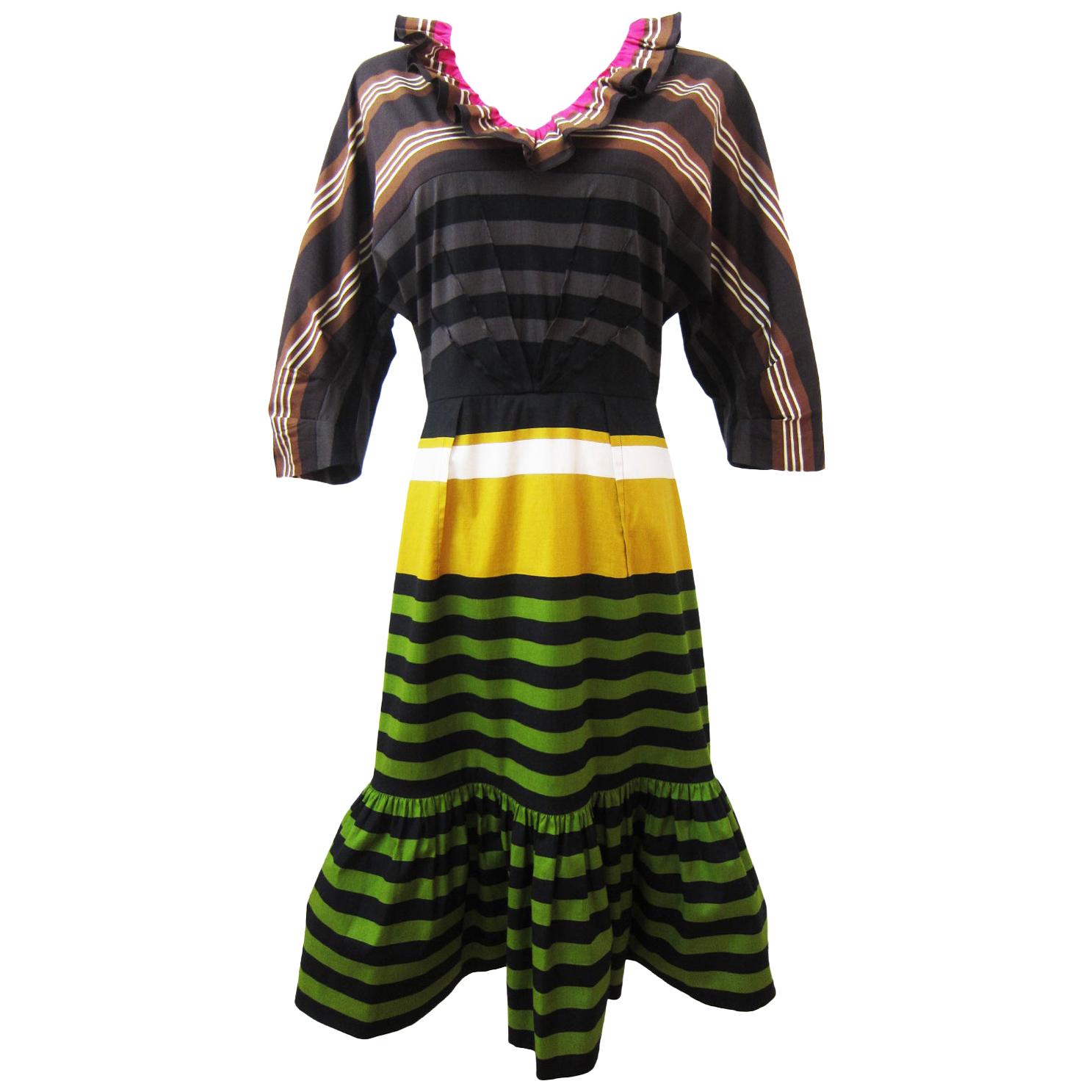 Prada Multi Colour Stripe Dress ss 2011
