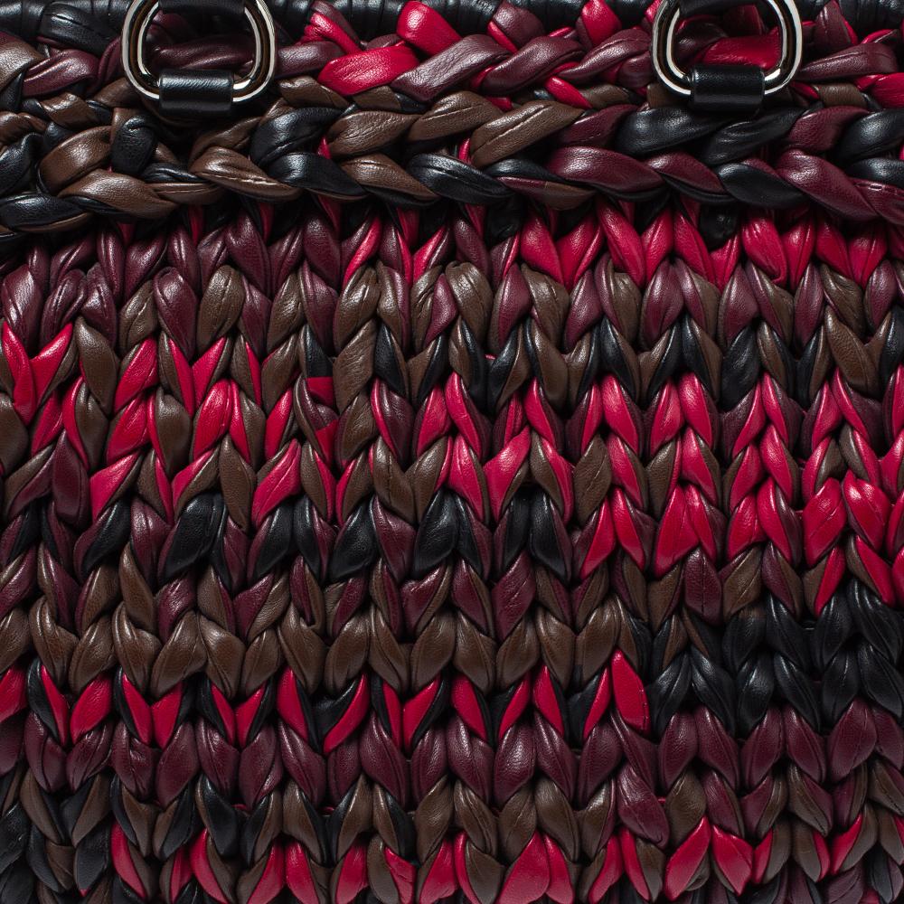 Prada Multicolor Braided Nappa Leather Tote 3