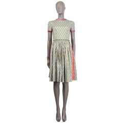 PRADA multicolor cotton PRINTED Short Sleeve Dress 38 XS