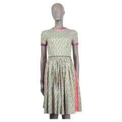 PRADA multicolor cotton PRINTED Short Sleeve Dress 38 XS