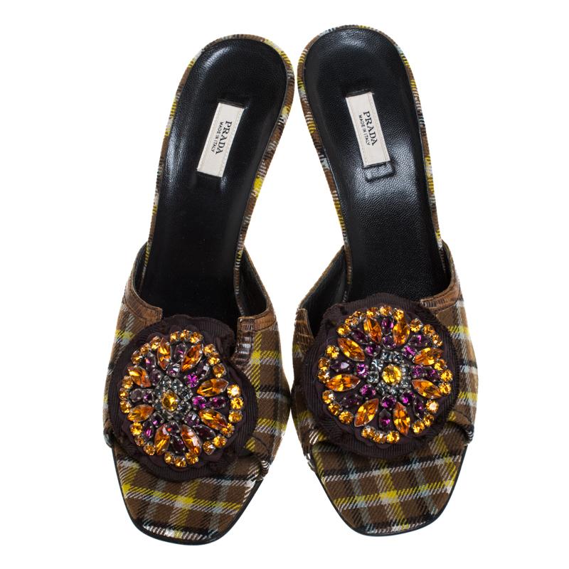prada crystal embellished sandals