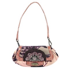 Prada Multicolor Embellished Printed Clutch