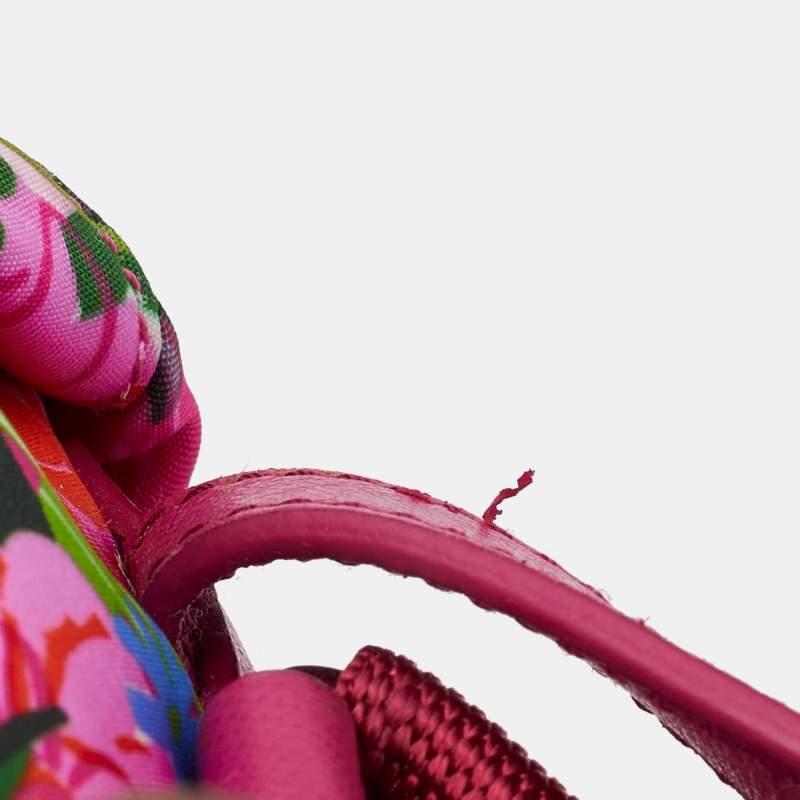 Prada Multicolor Floral Print Nylon Drawstring Backpack 1